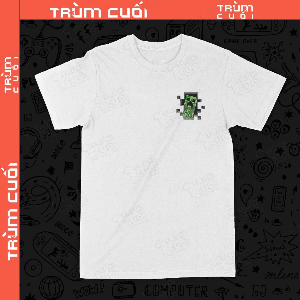  Áo thun 2 mặt Minecraft - Boom, Trùm Cuối Game. Unisex Cotton 100% 2 màu nam nữ 0434 