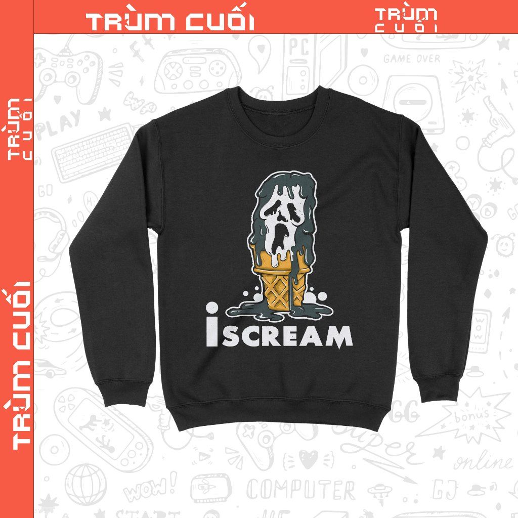  Áo sweater IScream, Trùm Cuối Halloween Horror Fes, Unisex Nỉ Bông 100% 2 màu nam nữ 0356 