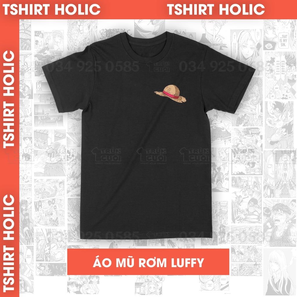  Áo thun One Piece: Mũ Rơm Gia Truyền, Trùm Cuối Anime, Unisex Cotton 100% 2 màu nam nữ 0062 