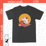  Áo thun Mèo Thần Tài Nằm Thảnh Thơi, Trùm Cuối 2023, Unisex Cotton 100% 2 màu nam nữ 0197 