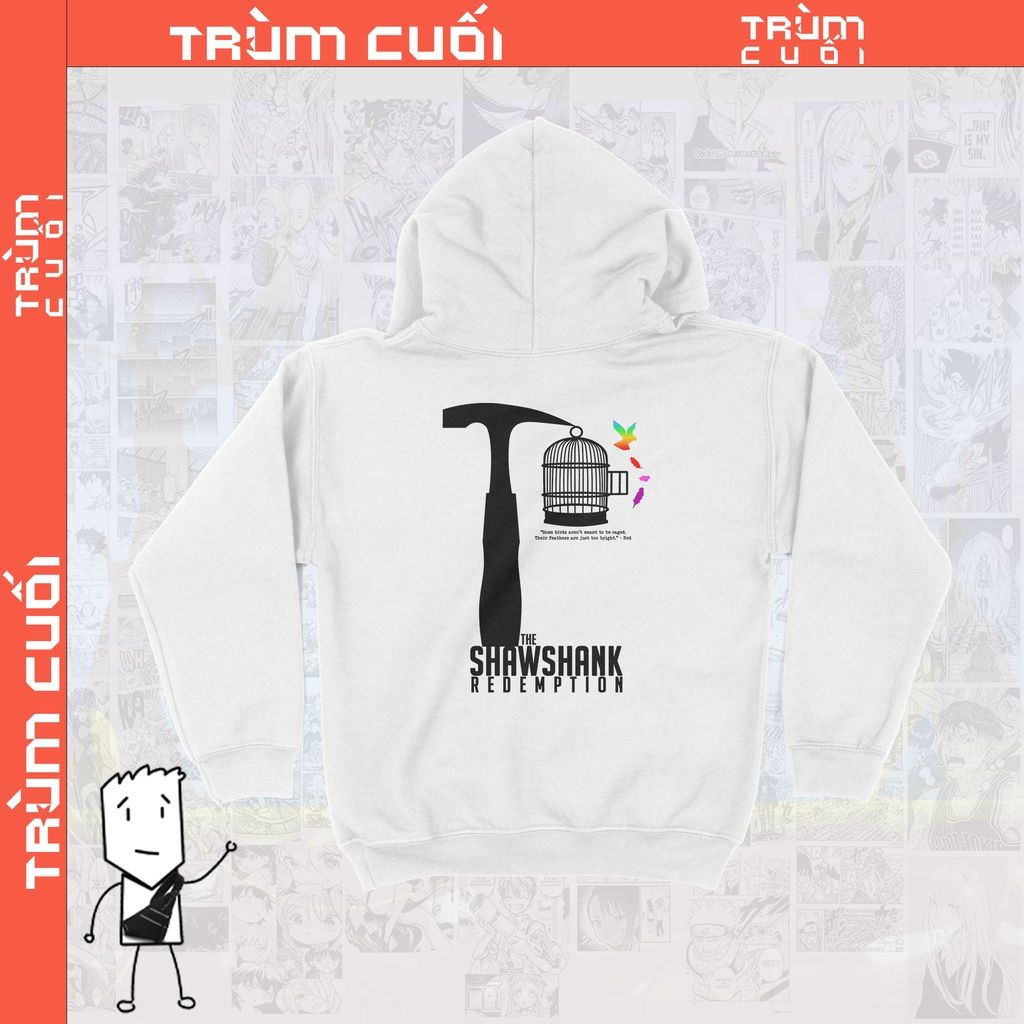  Áo Hoodie The Shawshank Redemption - Movie Trùm Cuối Unisex Cine, Nỉ Bông 100% 2 màu nam nữ 0128 