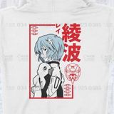  Áo hoodie Rei Ayanami - Neon Genesis Evangelion Unisex Trùm Cuối Anime, Nỉ Bông 100% 2 màu nam nữ 0101 