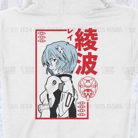  Áo hoodie Rei Ayanami - Neon Genesis Evangelion Unisex Trùm Cuối Anime, Nỉ Bông 100% 2 màu nam nữ 0101 
