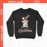 Áo Sweater Giáng Sinh của Tâm và Gia Huy, Trùm Cuối Cartoon Christmas Festival, Nỉ Bông 100% Unisex nam nữ 0377 