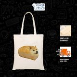  Túi Tote Meme, Trùm Cuối 2025, 100% vải Canvas 35x40 cm - Unisex Nam Nữ 2 màu đen trắng 