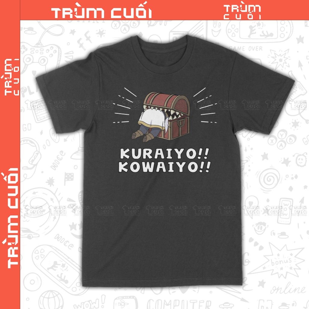  Áo thun Frienne Kuraiyo Kowaiyo - Pháp Sư Tiễn Táng, Trùm Cuối Animie, Unisex Cotton 100% 2 màu nam nữ 0407 