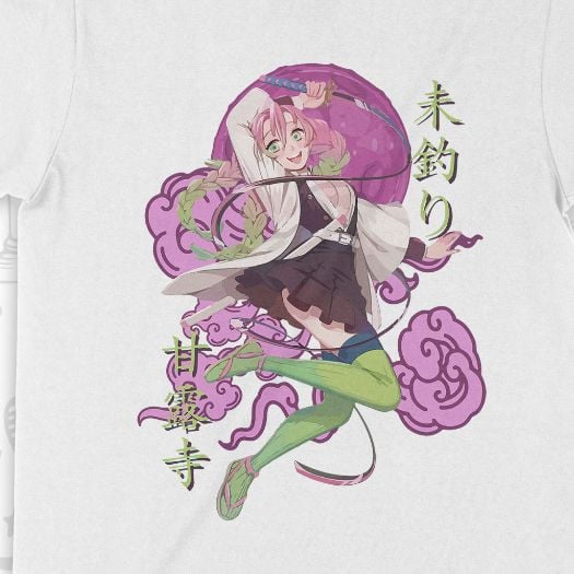  Áo thun Luyến Trụ - Mitsuri Kanroji: Kimetsu no Yaiba,Trùm Cuối Anime, Unisex Cotton 100% 2 màu nam nữ 0299 