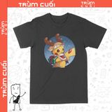  Áo thun Pikachu Tuần lộc, Trùm Cuối Christmas Cine, Cotton 100% 2 màu nam nữ 0180 