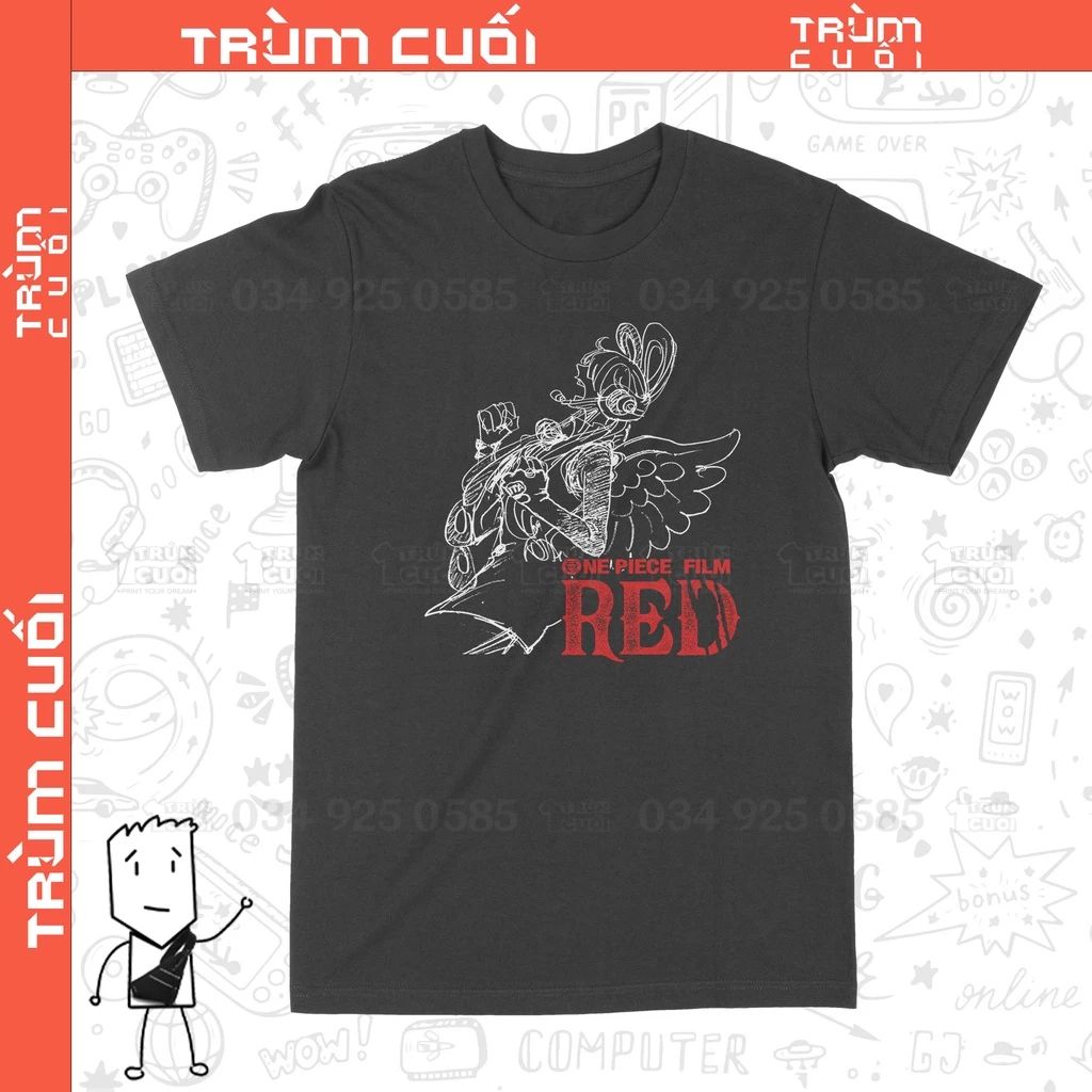  Áo thun Diva Uta - One Piece Red, Unisex Trùm Cuối Anime Cine, Cotton 100% 2 màu nam nữ 0158 