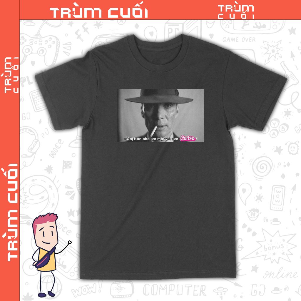  Áo thun Mua Vé Barbie x Oppenheimer, Trùm Cuối Movie Meme, Unisex Cotton 100% 2 màu nam nữ 0291 