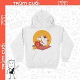  Áo Hoodie Mèo Thần Tài Nằm Thảnh Thơi, Trùm Cuối 2023, Cotton 100% 2 màu nam nữ 0197 