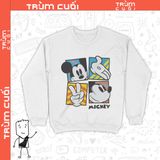  Áo Sweater Chuột Mickey, Trùm Cuối Cartoon Cine, Nỉ Bông Unisex 100%, 2 màu nam nữ 0203 