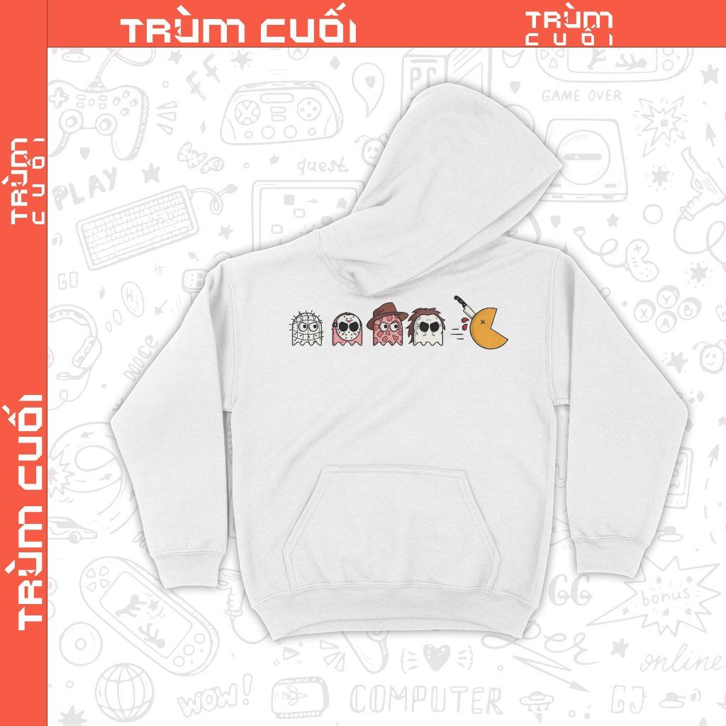  Áo Hoodie Halloween Pacman, Trùm Cuối Halloween Horror Fes Game, Unisex Nỉ Bông 100% 2 màu nam nữ 0353 