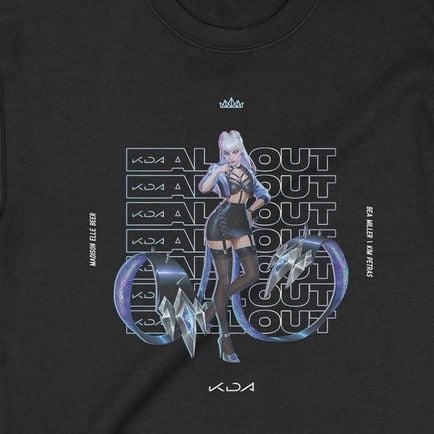  Áo Sweater K/DA ALL OUT Evelynn - Liên Minh Huyền Thoại, Trùm cuối Game, Unisex Nỉ Bông 100% 2 màu nam nữ 0171 