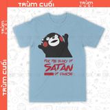  Áo thun Gấu Kumamon Satan, Trùm Cuối Meme Animal, Unisex Cotton 100% 2 màu nam nữ 0421 