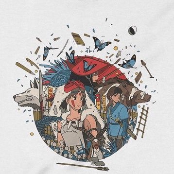  Áo Sweater Công Chúa Mononoke - Ghibli, Trùm Cuối Anime Cine Nỉ Bông100% 2 màu nam nữ 0106 