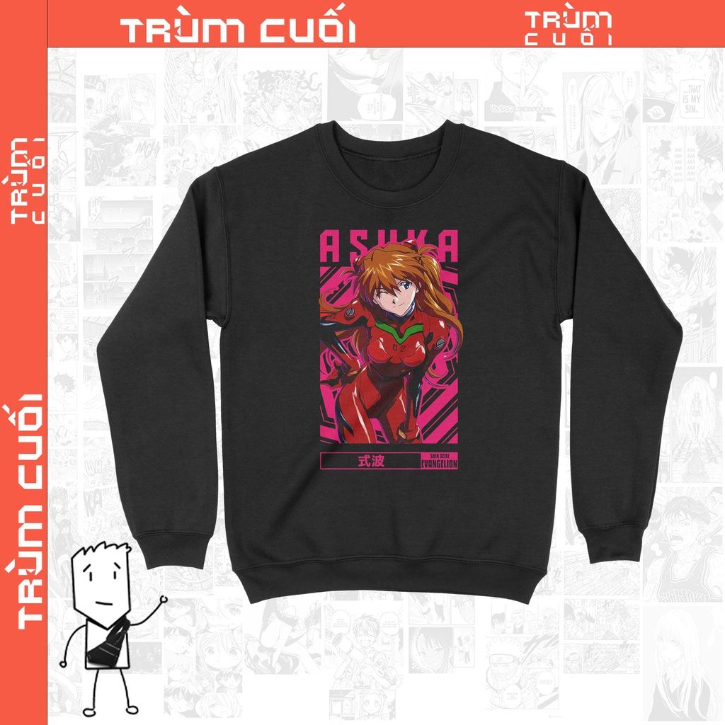  Áo sweater Soryu Asuka Langley - Neon Genesis Evangelion, Trùm Cuối Game, Unisex Nỉ Bông 100% 2 màu nam nữ 0102 
