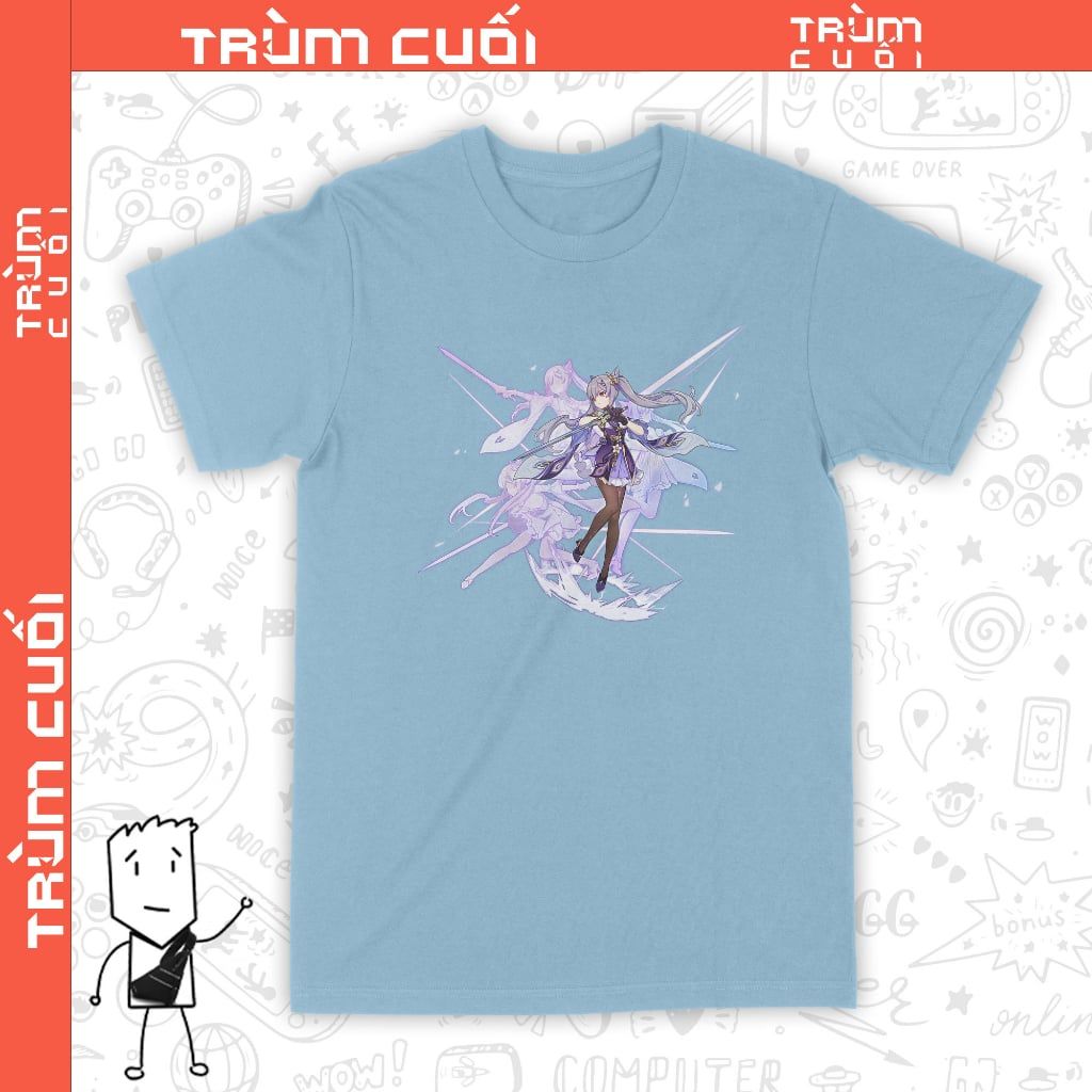  Áo thun Keqing - Ước Nguyện, Trùm Cuối Game Genshin, Unisex Cotton 100% 2 màu nam nữ 0250 