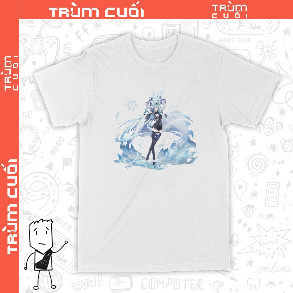  Áo thun Eula - Ước Nguyện, Trùm Cuối Game Genshin, Unisex Cotton 100% 2 màu nam nữ 0256 