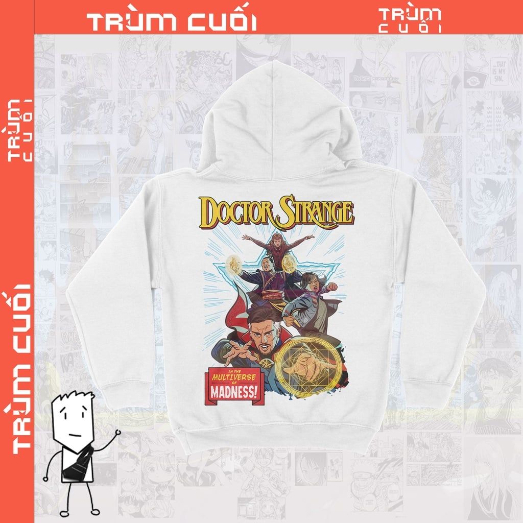  Áo Hoodie Doctor Strange in the Multiverse of Madness Unisex TSHIRT-HOLIC Marvel, Nỉ Bông 100% 2 màu nam nữ 