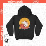  Áo Hoodie Mèo Thần Tài Nằm Thảnh Thơi, Trùm Cuối 2023, Cotton 100% 2 màu nam nữ 0197 