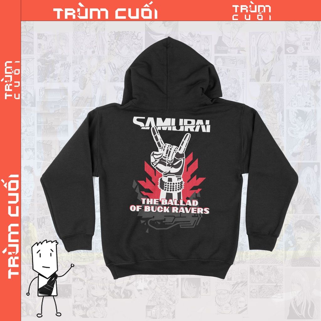  Áo Hoodie Samurai: The Ballad of Buck Ravers - Cyberpunk 2077 Unisex Trùm Cuối Game, Nỉ Bông 100% 2 màu nam nữ 0077 