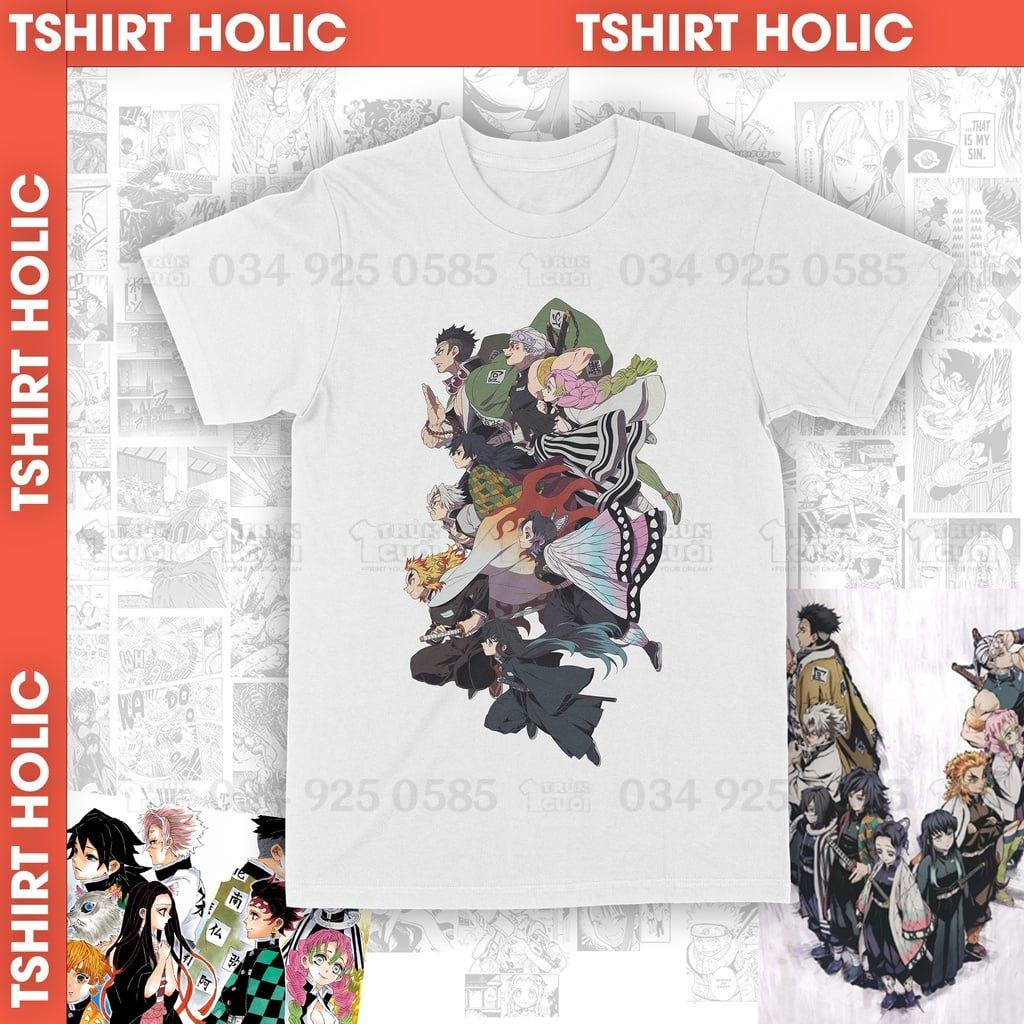  Áo thun Cửu trụ - Kimetsu Yaiba Unisex Trùm Cuối Anime, Cotton 100% 2 màu nam nữ 0056 