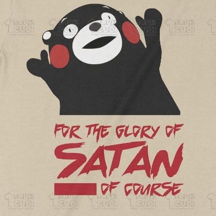  Áo thun Gấu Kumamon Satan, Trùm Cuối Meme Animal, Unisex Cotton 100% 2 màu nam nữ 0421 