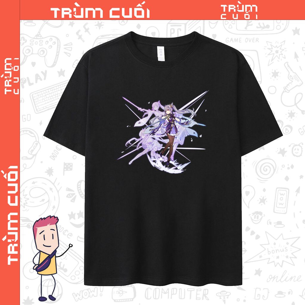  Áo thun Keqing - Ước Nguyện, Trùm Cuối Game Genshin, Unisex Cotton 100% 2 màu nam nữ 0250 