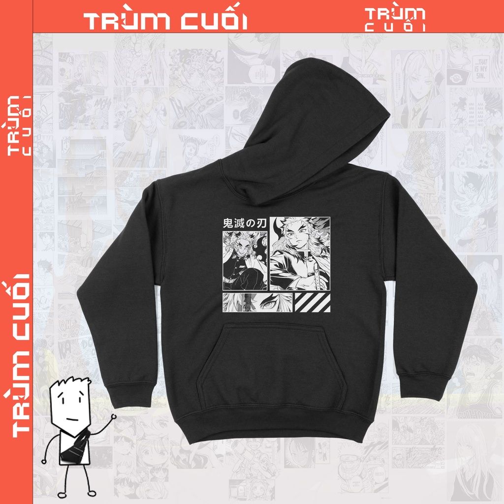  Áo Hoodie Rengoku Kyojuro - Kimetsu No Yaiba, Trùm Cuối Anime, Unisex Nỉ Bông 100% 2 màu nam nữ 
