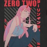  Áo thun Zero Two - Darling in the Franxx, Trùm Cuối Manga Anime, Cotton 100% Unisex 2 màu nam nữ 0443 