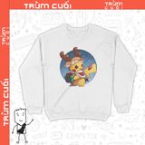  Áo Sweater Pikachu Tuần lộc, Trùm Cuối Christmas Cine, Cotton 100% 2 màu nam nữ 0180 