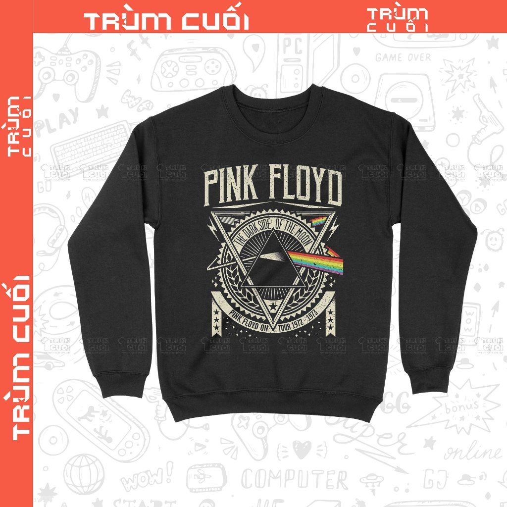  Áo Sweater Pink Floyd, Trùm Cuối Thần Tượng Âm Nhạc, Unisex Nỉ Bông 100% 2 màu nam nữ 0390 