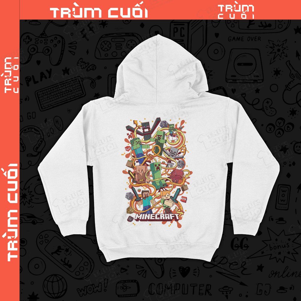  Áo Hoodie Minecraft - Graffity, Trùm Cuối Game, Nỉ Bông 100% Unisex nam nữ 0435 