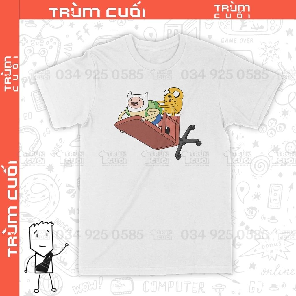  Áo thun Adventure time, Trùm cuối Cartoon Cine, Unisex Cotton 100% 2 màu nam nữ 0209 