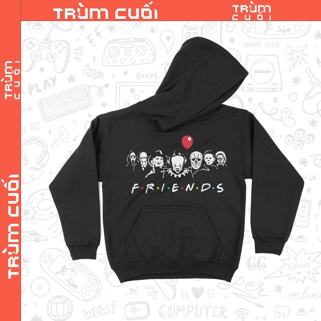  Áo Hoodie Horror Friends, Trùm Cuối Halloween Horror Fes, Nỉ Bông 100% 2 màu nam nữ 0355 