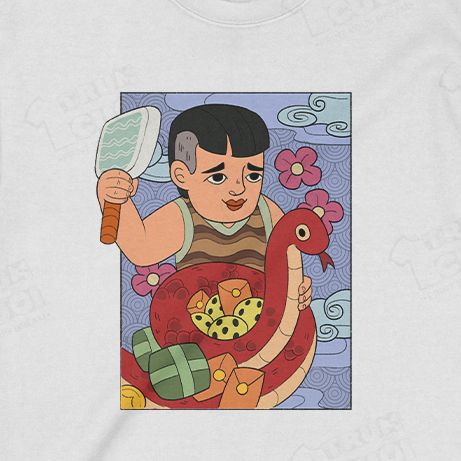  Áo sweater cậu Pảnh ôm Rắn Tía, Trùm Cuối x Đăng Hoả Chi Thần - Tết 2025, Nỉ Bông 100% Unisex nam nữ 