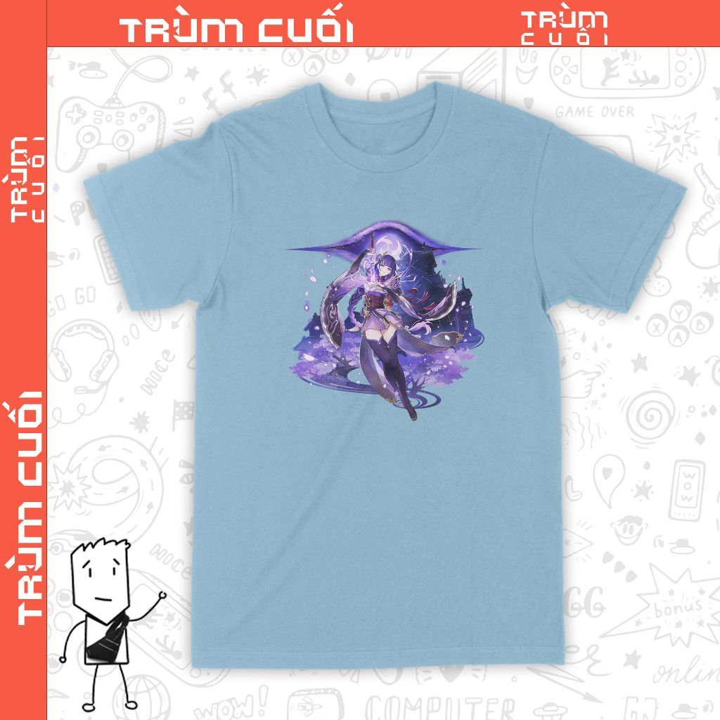  Áo thun Raiden Shogun - Ước Nguyện, Trùm Cuối Game Genshin, Unisex Cotton 100% 2 màu nam nữ 0258 