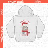  Áo Hoodie Santa Cat, Trùm Cuối Christmas Festival, Nỉ Bông 100% Unisex nam nữ 0381 