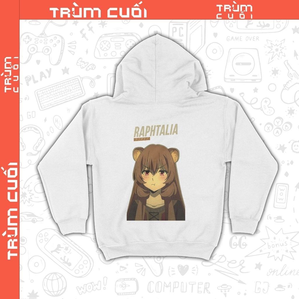  Áo Hoodie Raphtalia - The Rising of the Shield Hero, Trùm Cuối Anime, Nỉ Bông 100% Unisex nam nữ 0362 