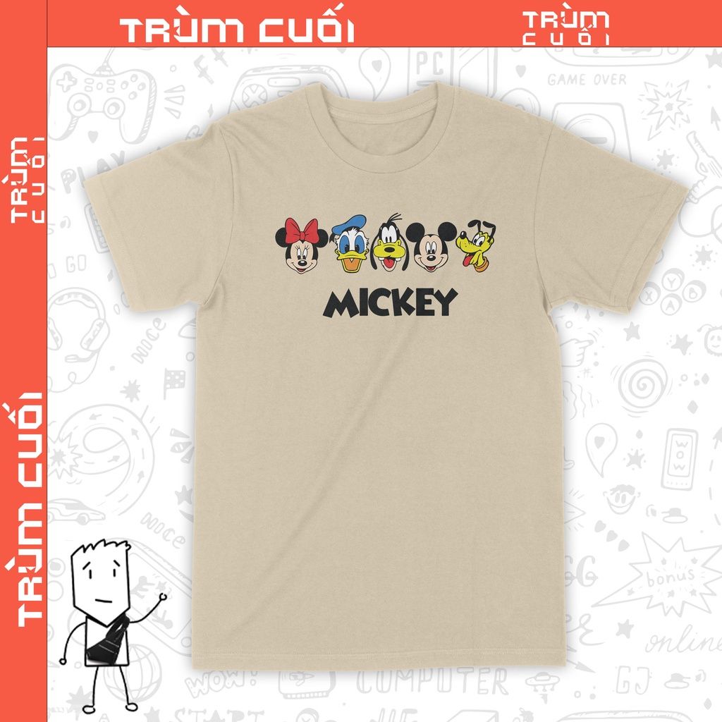  Áo thun Mickey Family, Trùm Cuối Cartoon Cine, Unisex Cotton 100% 2 màu nam nữ 0205 