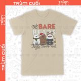  Áo thun Xmas We Bare Bears, Trùm Cuối Cartoon Christmas Festival, Unisex Cotton 100% 2 màu nam nữ 0383 