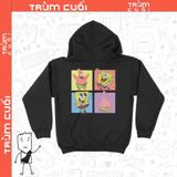  Áo Hoodie Chú bọt biển tinh nghịch, Trùm Cuối Cartoon Cine, Nỉ Bông 100% 2 màu nam nữ 0207 