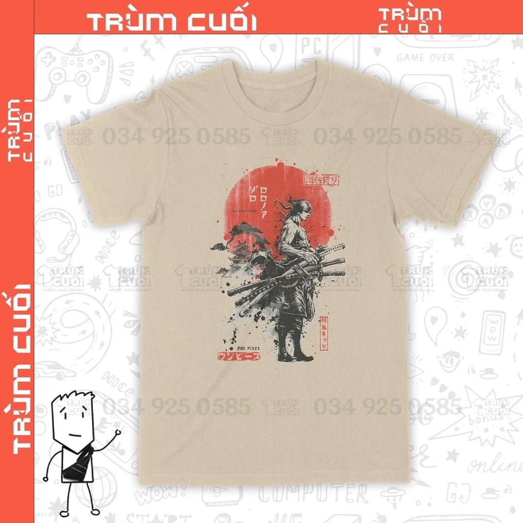  Áo thun Lãng Kháck Zoro - One Piece, Trùm Cuối Anime Cine, Cotton 100% 2 màu nam nữ 0160 