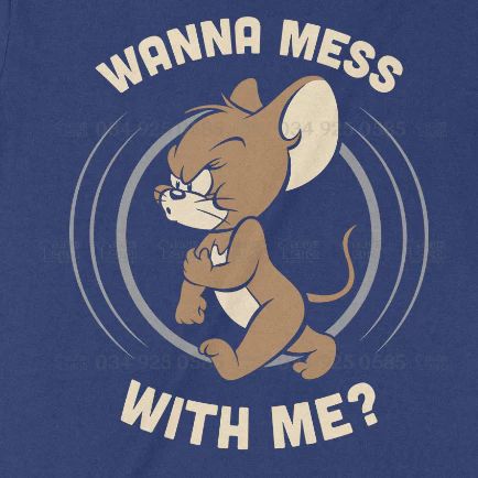  Áo thun Jerry Cáu, Trùm Cuối Cartoon, Unisex Cotton 100% 2 màu nam nữ 0318 