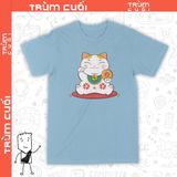  Áo thun Mèo Thần Tài Ngồi Chơi, Trùm Cuối 2023, Unisex Cotton 100% 2 màu nam nữ 0198 