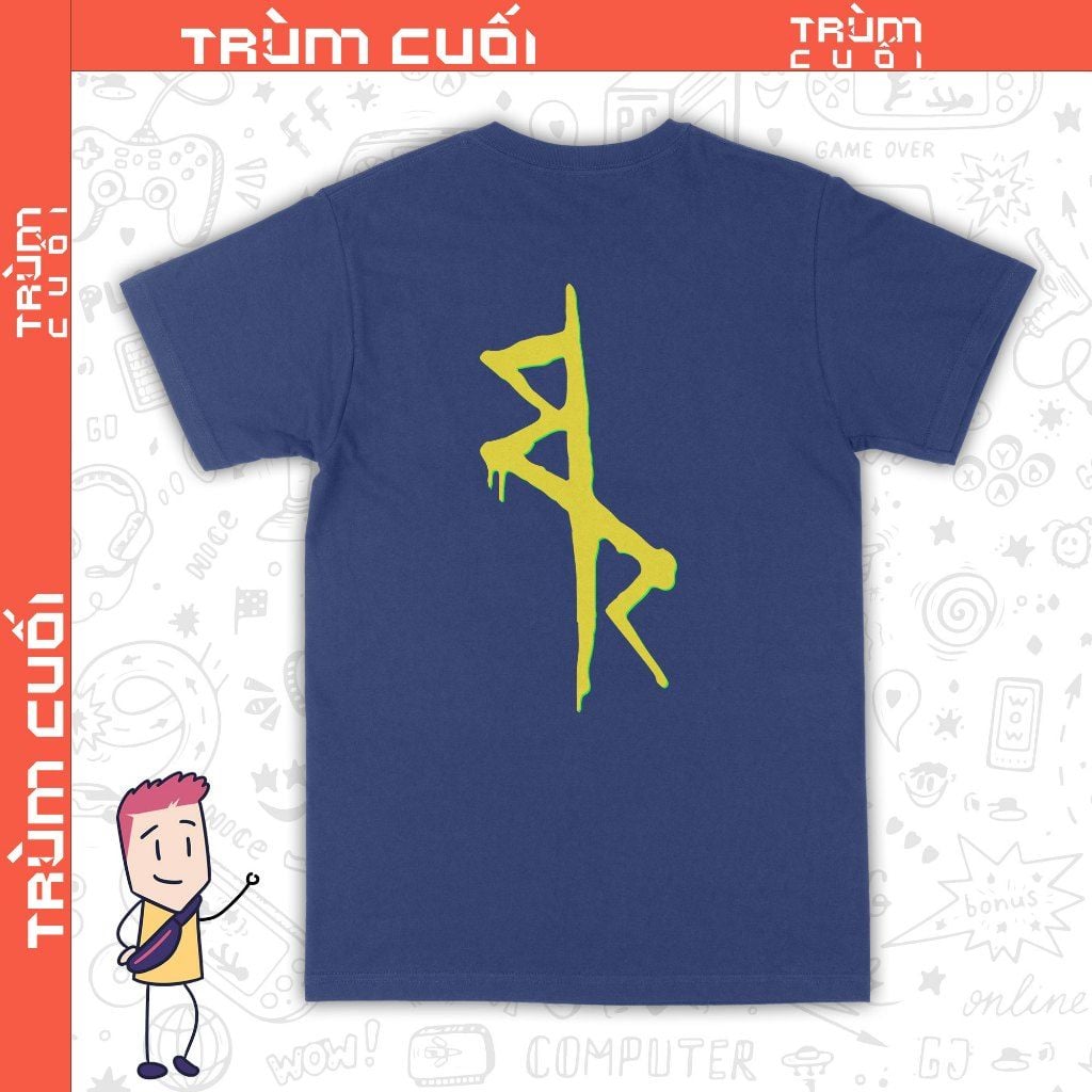  Áo thun 2 mặt Cyberpunk Edgerunner Logo, Trùm Cuối Game Anime, Cotton 100% 2 màu nam nữ 0359 