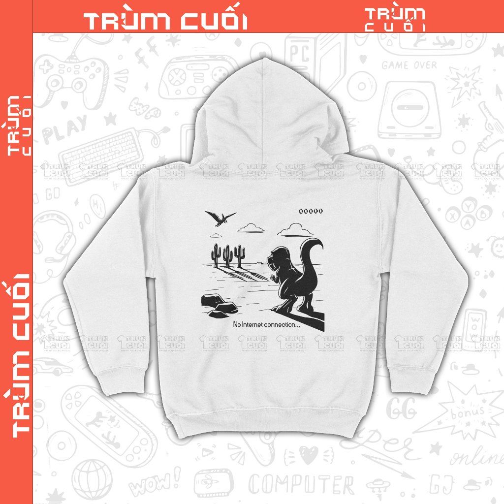  Áo Hoodie Chrome Dino - Khủng Long Việt Dã, Trùm Cuối Game, Nỉ Bông 100% Unisex nam nữ 0423 