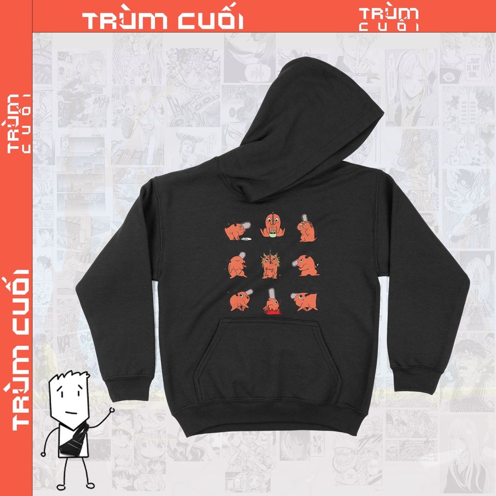  Áo Hoodie Quỷ Cưa Pochita Tinh Nghịch - Chainsaw Man, Trùm Cuối Manga Anime, Unisex Nỉ Bông 100% 2 màu nam nữ 