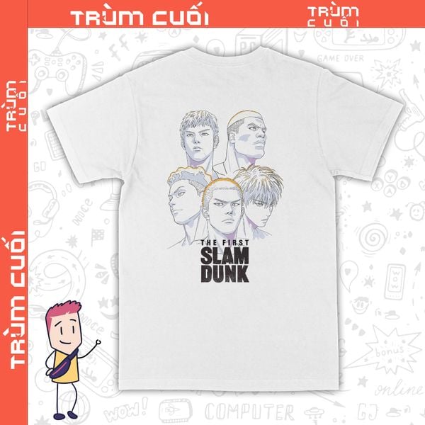  Áo Thun 2 Mặt Slam Dunk, Trùm Cuối Anime Manga, Cotton 100% 2 màu nam nữ 0334 